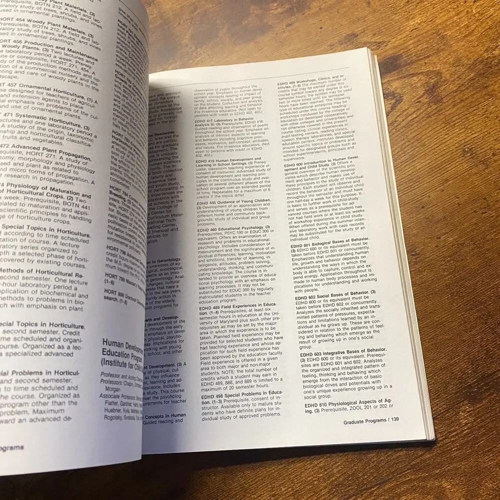 University Of Maryland At College Park Graduate Catalog 1978/1980
